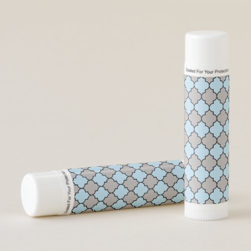 Blue Trellis Quatrefoil Moroccan Lattice Lip Balm