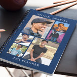 Blue Trendy 6 Photo Collage Yearly Planner<br><div class="desc">Discover the perfect blend of functionality and style with our '2026 Yearly Planner' - an ideal Christmas gift. Personalize it with six of your favorite photos, and celebrate the cherished moments all year round! Add your name in the template text for that unique touch. A planner that goes beyond date...</div>