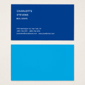 Blue Trendy Minimalist Elegant Simple Profile Card (Front & Back)