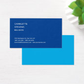 Blue Trendy Minimalist Elegant Simple Profile Card (Desk)