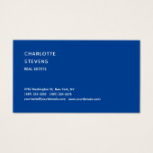 Blue Trendy Minimalist Elegant Simple Profile Card (Front)