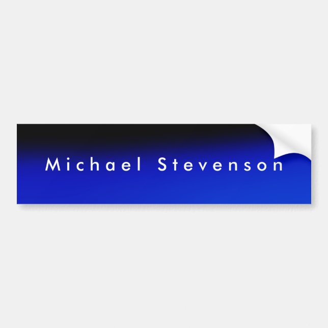 Blue Trendy Modern Professional Bumper Sticker (Front)