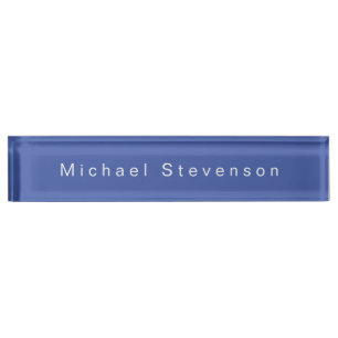 Blue Trendy Modern Professional Desk Name Plate