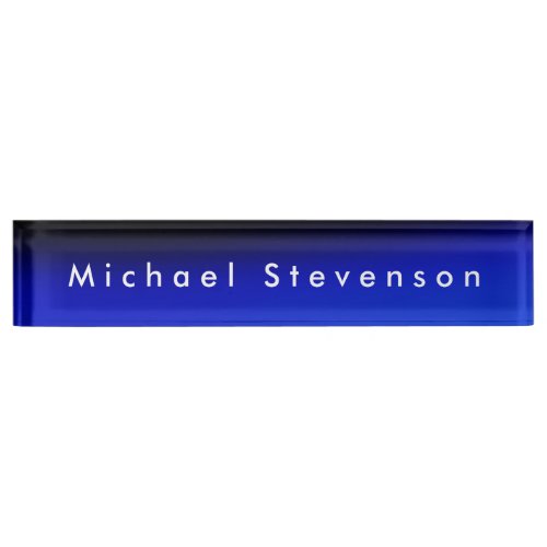 Blue Trendy Modern Professional Desk Name Plate