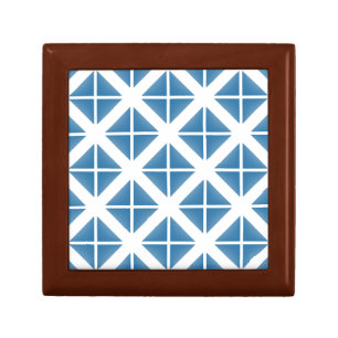 Blue Trendy Triangle Pattern Jewelry Box