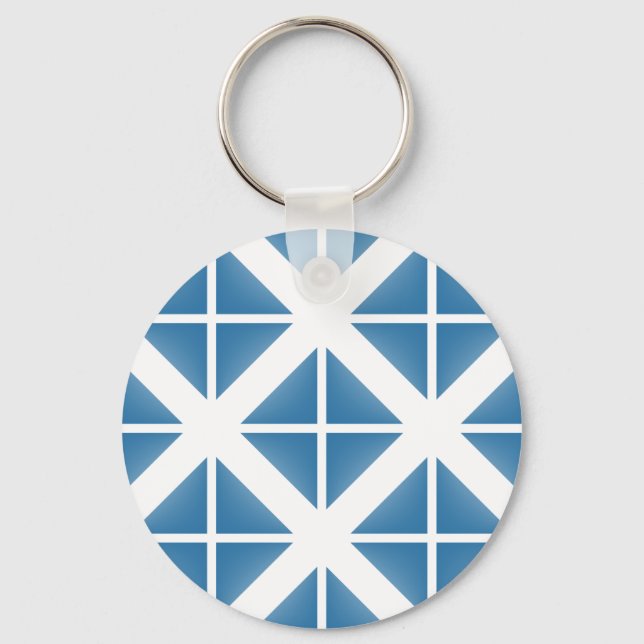 Blue Trendy Triangle Pattern Keychain (Front)