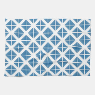 Blue Trendy Triangle Pattern Kitchen Towel