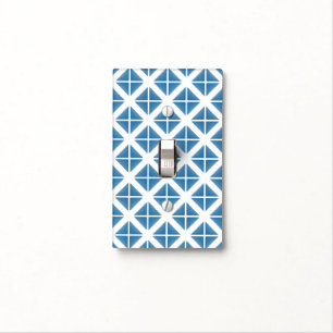 Blue Trendy Triangle Pattern Light Switch Cover