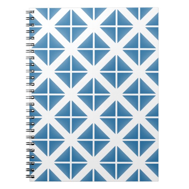 Blue Trendy Triangle Pattern Notebook (Front)