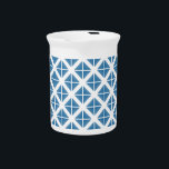 Blue Trendy Triangle Pattern Pitcher<br><div class="desc">Chic and modern Trendy Triangles design with a cool triangle and diamond geometric pattern background. Make this design your own by adding text or changing the background color.</div>