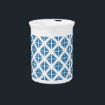 Blue Trendy Triangle Pattern Pitcher<br><div class="desc">Chic and modern Trendy Triangles design with a cool triangle and diamond geometric pattern background. Make this design your own by adding text or changing the background color.</div>