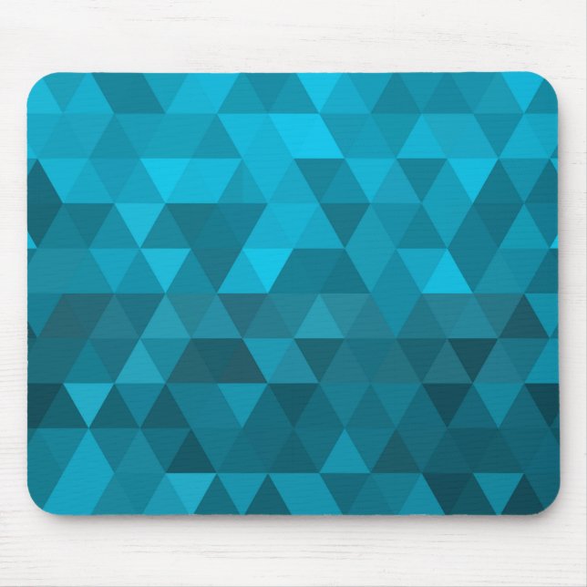 blue triangle background abstract pattern low poly mouse pad (Front)
