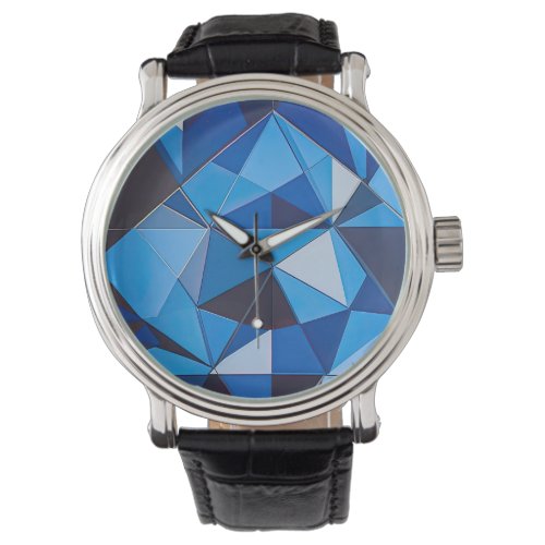 Blue Triangle Geometric Design Watch