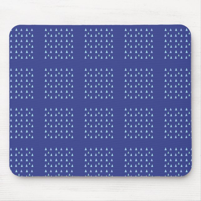 Blue Triangle Geometric Pattern Mouse Pad (Front)