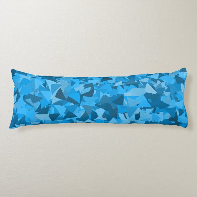 Blue Triangle Pattern Body Pillow (Front)