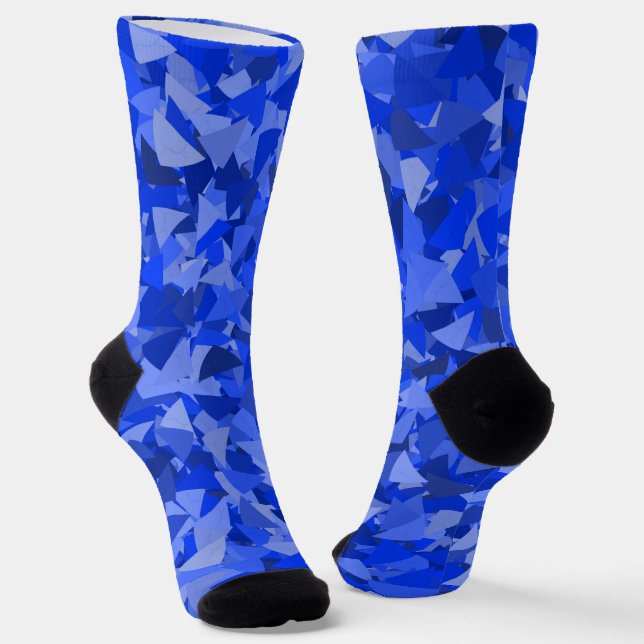 Blue Triangle Pattern Socks (Angled)