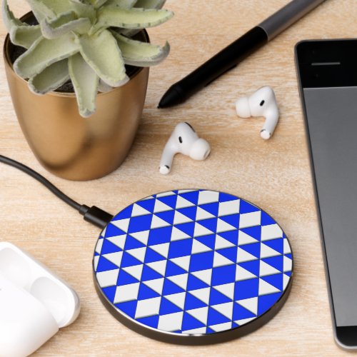 Blue Triangle Pattern Wireless Charger