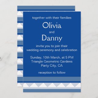 Blue Triangle Stripes Nautical Wedding