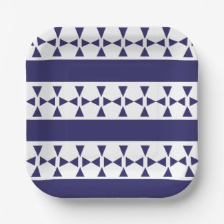 Blue Triangle Stripes Pattern Birthday