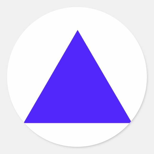 Blue Triangle Trans The MUSEUM Zazzle Gifts Classic Round Sticker (Front)