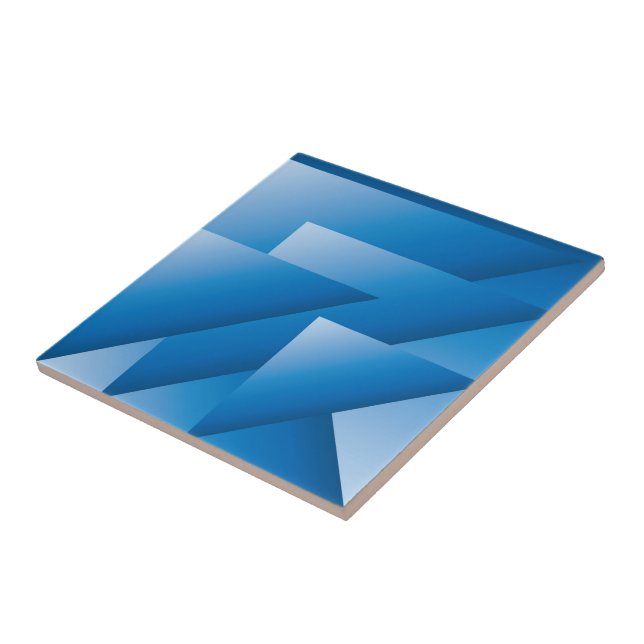 Blue triangles ceramic tile (Side)