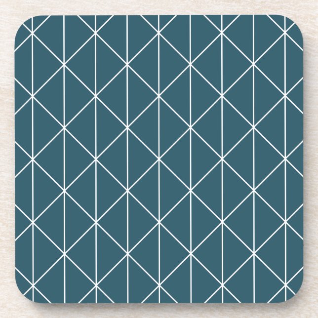 blue triangles drink coaster (Front)