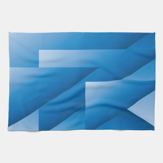 Blue triangles kitchen towel (Horizontal)