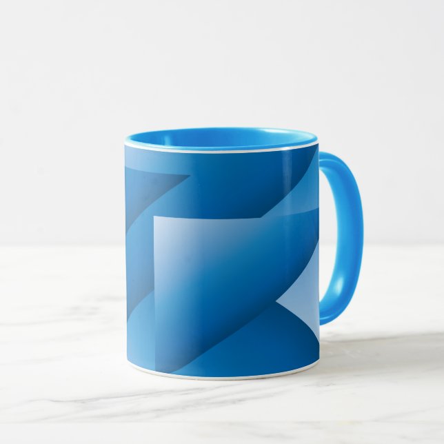 Blue triangles mug (Front Right)