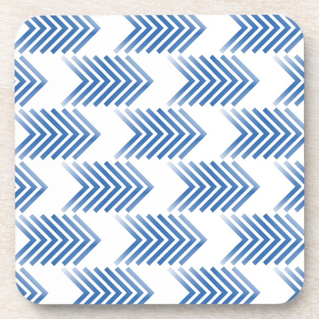 Blue Tribal Arrow Pattern Drink Coaster (Front)