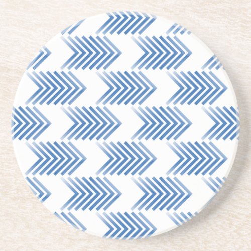 Blue Tribal Arrow Pattern Drink Coaster