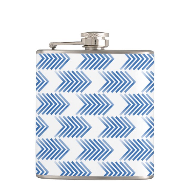 Blue Tribal Arrow Pattern Flask (Front)