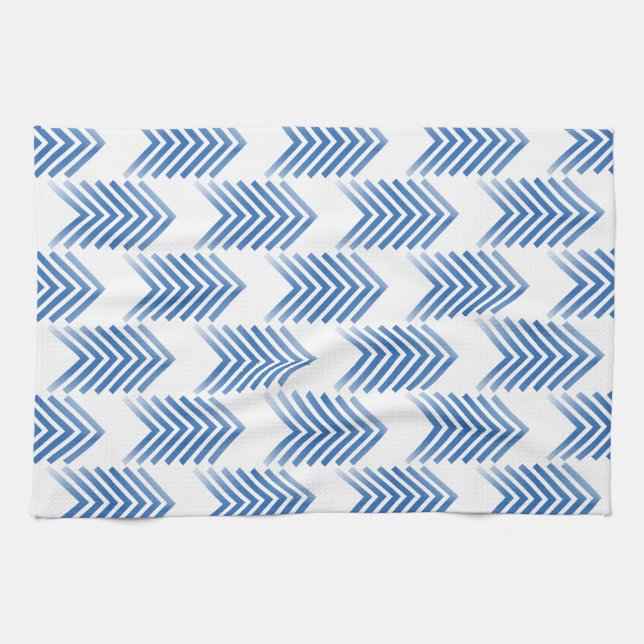 Blue Tribal Arrow Pattern Towel (Horizontal)