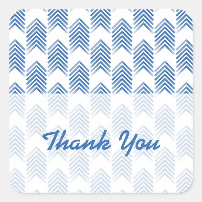Blue Tribal Arrows Thank You Stickers (Front)