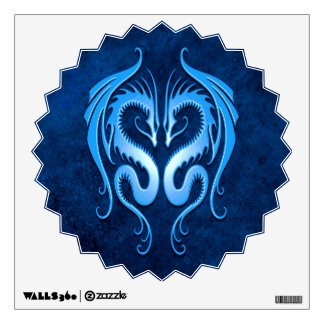 Blue Tribal Dragons Wall Sticker