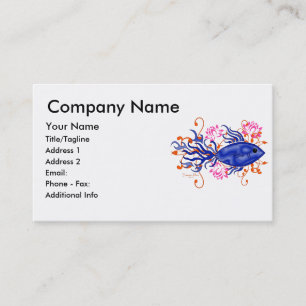 Blue Tribal Fish Business Card