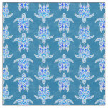 Blue Tribal Honu Sea Turtles Fabric