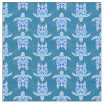 Blue Tribal Honu Sea Turtles Fabric