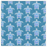 Blue Tribal Honu Sea Turtles Fabric