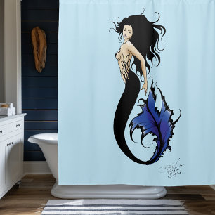Blue Tribal Mermaid  Shower Curtain