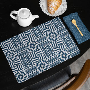 Blue Tribal Pattern Art Cloth Placemat