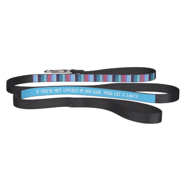 Blue Tribal Pattern Dog Quote Pet Leash (Full)