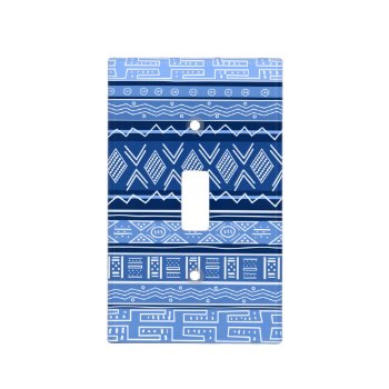 Blue Tribal Pattern Light Switch Cover by saytoons at Zazzle