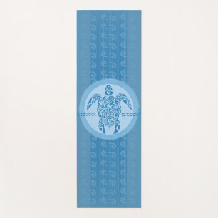 Blue Tribal Sea Turtle Yoga Mat
