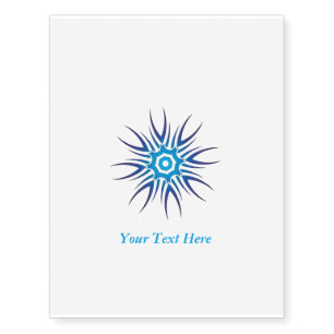 Blue Tribal Star Temporary Tattoo