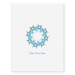 Blue Tribal Temporary Tattoo Design