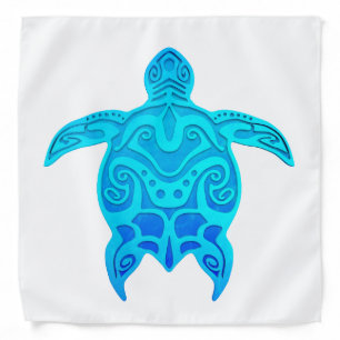 Blue Tribal Turtle Bandana