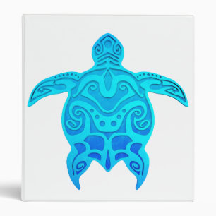Blue Tribal Turtle Binder
