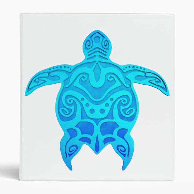 Blue Tribal Turtle Binder (Front)