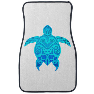 Blue Tribal Turtle Car Floor Mat