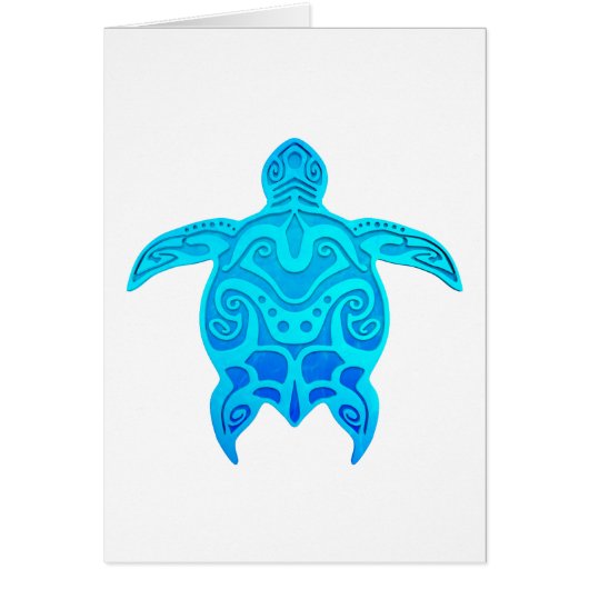 Blue Tribal Turtle Cards (Front)